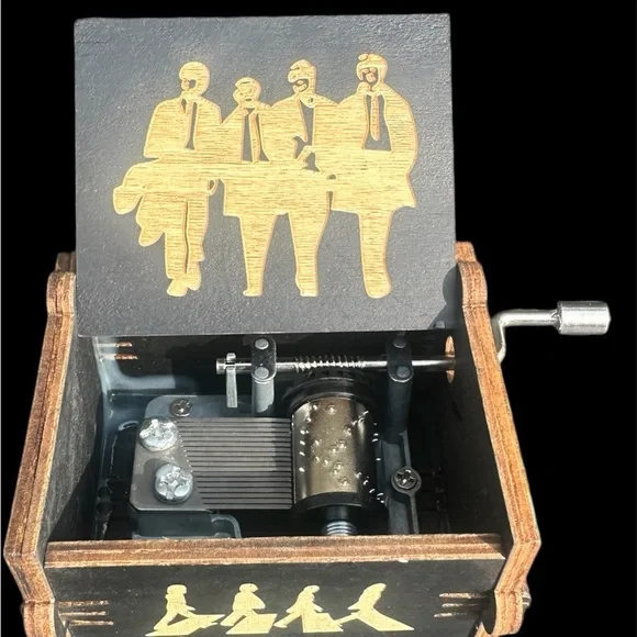 THE BEATLES “Let it Be” miniature wooden crank music box - Picture 2 of 5